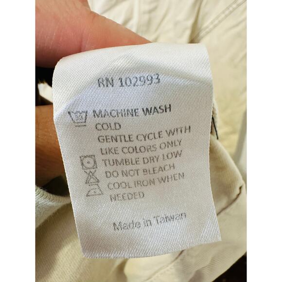 ROSETTA GETTY x RTR Beige Twill Collared Short Sleeve Bone Stitching Dress 0 - Picture 10 of 14